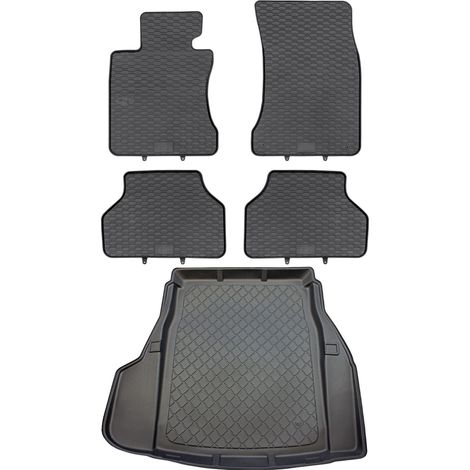 Juego de alfombrillas de goma para coche y alfombrilla para maletero para BMW Serie 5 E60 Sedán (de julio a febrero de 2010)