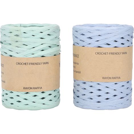2 bobines de fil raphia 164 yards, ruban raphia écologique biodégradable recyclable pour chapeau et sac à main DIY (1/5)
