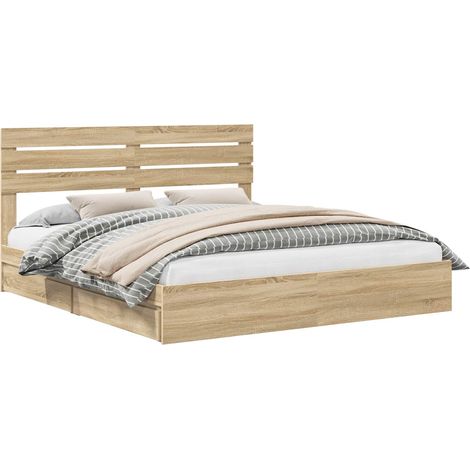 Maison Exclusive - Letto con Contenitore con testiera Rovere Sonoma 180 x 200 cm