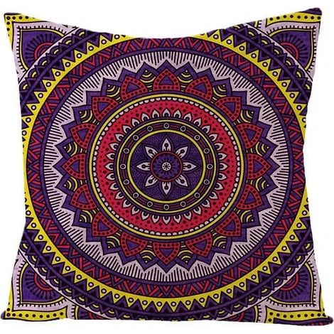 Taie D'oreiller - Coton Lin - Double Face - Pour Canapé Fauteuil Lit Voiture Intérieur Extérieur - 40x40 cm (1/5)
