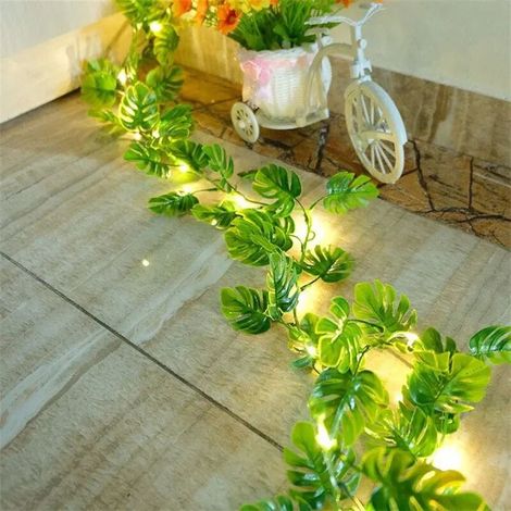 Guirlandes lumineuses Led à piles avec feuilles de tortue, décoration de Table de mariage, Jungle, fête d'anniversaire (1/5)