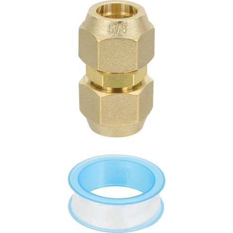Raccord d'extension de tuyau, 1 pièce - Adaptateur de raccordement en cuivre sans soudure avec ruban PTFE pour tuyau de 5/8" (15,88 mm) - Réfrigération/HVAC (1/5)