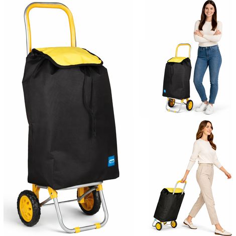 Carrello Poseidon Giallo con Interni Termici Trolley Frigo 35L Ruote 36x30x90cm