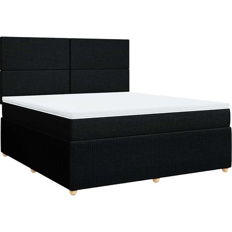 Maison Exclusive - Cama box spring con colchón tela negro 180x200 (1/5)