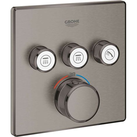 Grohe - Unterputz-Duscharmatur mit Thermostat, 3 Ventile, Hard Graphite gebürstet 29126AL0ROZ1 (1/5)