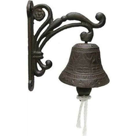 Adecuado para timbre de puerta principal, timbre decorado, timbre de pared antiguo de hierro fundido para casa de campo, timbre con forma de flor (1/5)