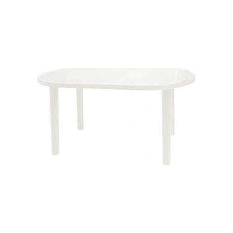 Mesa oval 140x90 Olot garbar plástico blanco