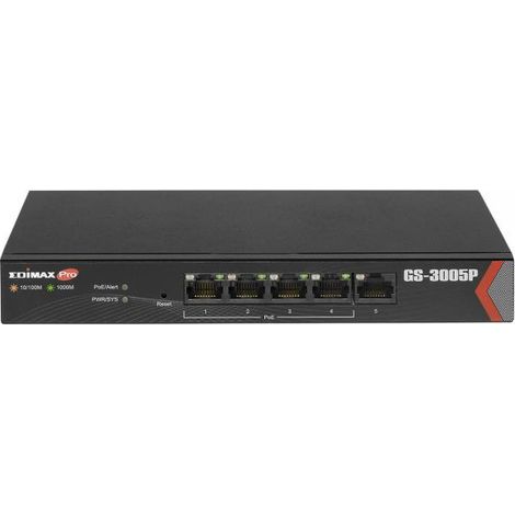 Switch di Rete Edimax a Lunga Distanza Gestito Web a 5 Porte Gigabit con 4 Porte PoE+ (1/4)