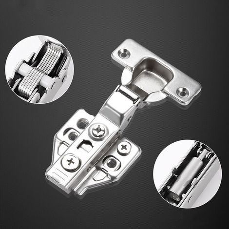 royaluxe- Complètement Recouvrante Charnieres avec Amortisseur Intégré Mécanisme de Fermeture Automatique Charnière pour Armoires de Porte Cuisine Lot -Grand coude tridimensionnel articulé en acier la (1/5)