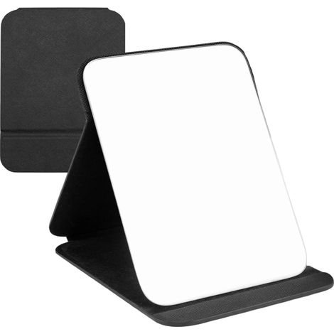 Miroir de Maquillage Pliable, 16 x 11 cm, Noir, Miroir de Bureau Pliable et Portable, Facile à Transporter, Convient à la Maison, aux Voyages, aux Vacances et au Bureau (1/5)
