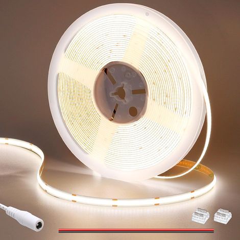 24V 10M COB Ruban LED Blanc Naturel 4000K 312LEDs/M CRI 93+ 6300lm IP20 Non étanche Flexible Découpable Bande LED pour Maison Chambre Cuisine (1/5)