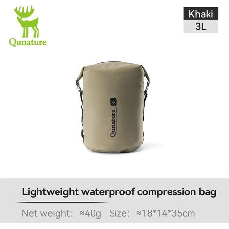 Sacoche de voyage pour vélo (kaki, 3 L), sac de compression léger et imperméable, sac de rangement