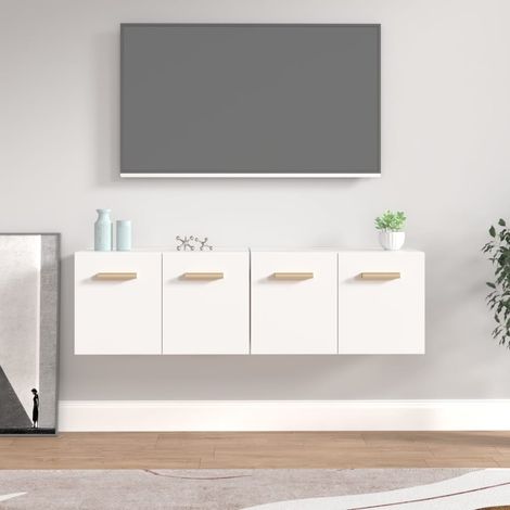 Mobili Parete 2 pz Bianco 60x36,5x35 cm Legno Multistrato (1/5)