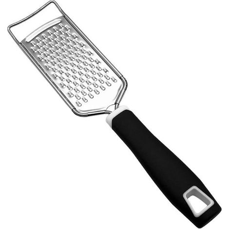 Râpe Fromage Professionnelle Inox avec Manche Noir Antidérapant - Zeste Citron Épices Chocolat Ustensile Cuisine Polyvalent (1/5)