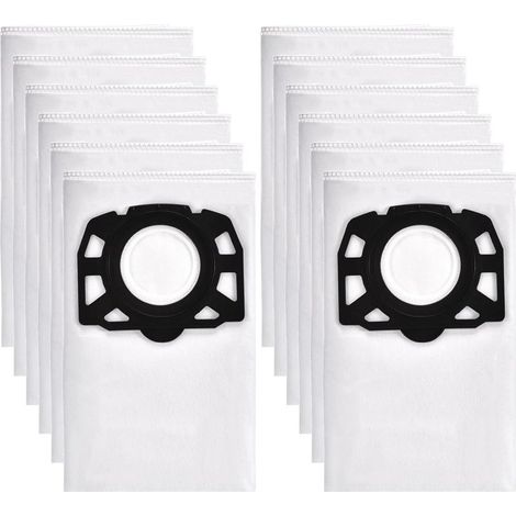 12 sacs d'aspirateur pour Karcher WD4 WD5 WD6 Premium, pour aspirateur eau/sec Karcher MV4, MV5, MV6 2.863-006.0 (1/5)