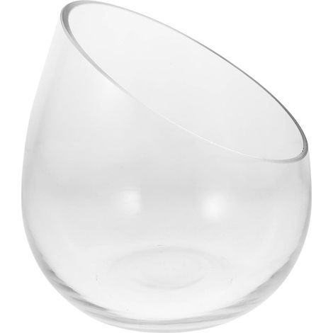 Vase Oblique en Verre Transparent Épais, Jardinière Hydroponique Délicate et Résistante pour Décoration de Maison ou Salon Moderne (1/5)