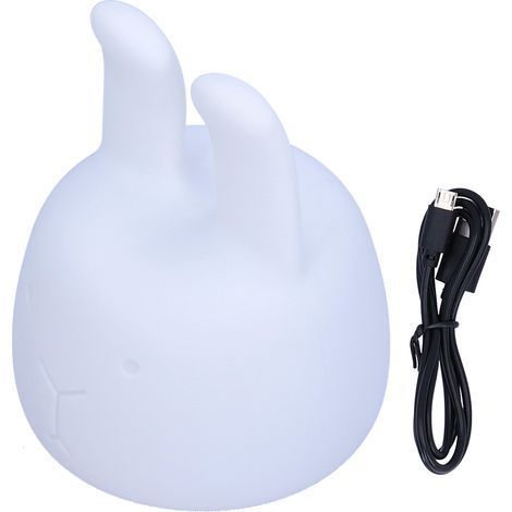 Veilleuse Robinet Silicone 7 Couleurs LED Rechargeable en Forme de Lapin (1/5)