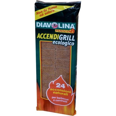 24 CONF. DIAVOLINA ACCENDIFUOCO ECOLOGICO 24 CUBETTI 15330 PER BARBECUE CAMINI STUFE