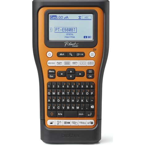 Brother PTE560BTVPQL1 stampante per etichette (CD) Trasferimento termico 180 x 180 DPI 20 mm/s Con cavo e senza cavo HSE/TZe Bluetooth QWERTY