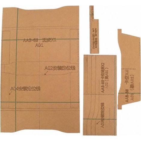 Irovami Gabarit pour portefeuille long, pochoir acrylique, outil de moulage pour loisirs créatifs en cuir. (1/5)