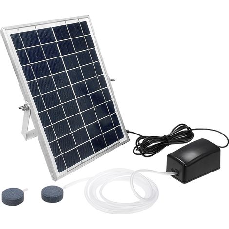 Pompe à oxygène solaire pour Aquarium, oxygénateur, aérateur d'aquarium, pompe à Air pour pêche à l'air avec tuyau, pierre à bulles (1/5)