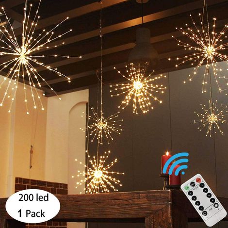 Guirlande Lumineuse En Fil De Cuivre - 8 Modes - Alimentation Sur Piles - Télécommande - Pour Plafond Mariage Fête Décoration - 2 M (1/5)