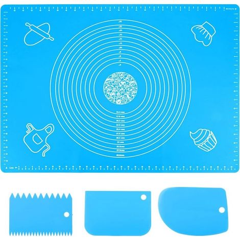 70x50cm Silicone Pastry Mat, Non-Stick Reusable Baking Mat with Measurements, Non-Slip Baking Mat for Fondant, Tarts, Pizza Dough, Rolling Mat, Countertop Mat (1/5)