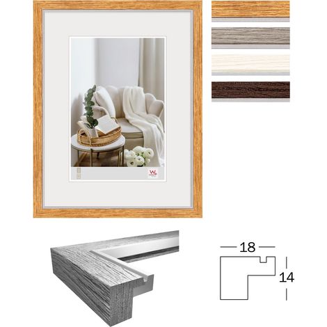 Cadre photo DIN A4 21x29,7 cm Chêne, Cadre en bois, NC130E (1/2)