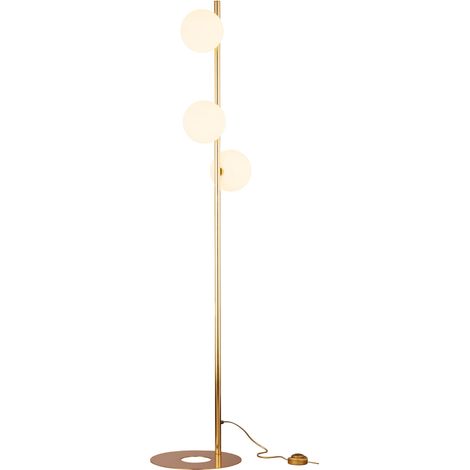 Lampada da terra moderna oro, sfere vetro bianche 3xG9 Jupiter (1/4)