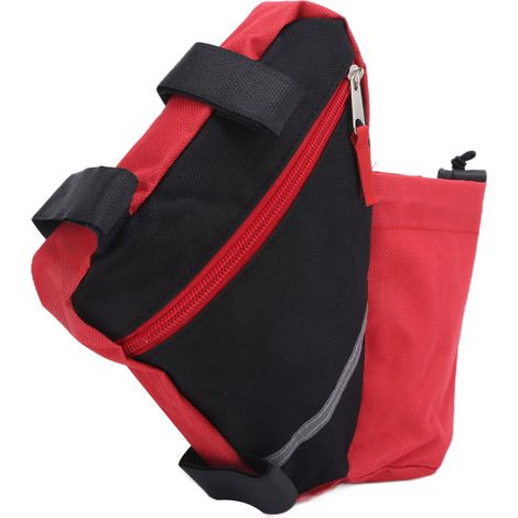 Sac triangulaire vélo nylon VTT cadre selle rangement bouteille eau petits objets rouge (1/5)