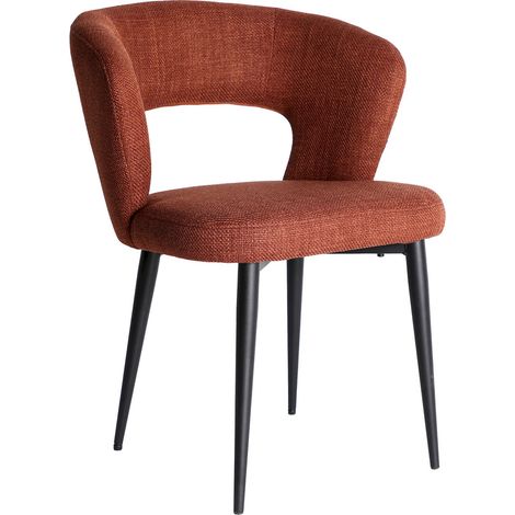 Chaise contemporaine rouge design assise confortable et élégante - Rouge intense et noir profond (1/5)