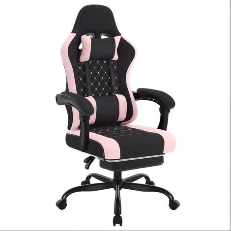 Ergonomischer Gamingstuhl mit Lendenmassage und Fußstütze aus Mesh (1/4)
