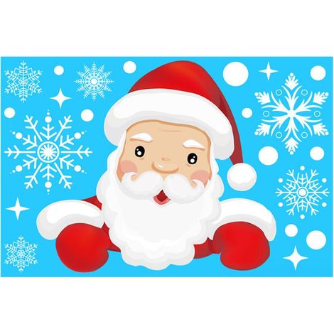 Noel Autocollants Noël Stickers Fenetre Noël Décoration DIY Autocollant Fenetre Stickers Muraux Renne Stickers Flocons de Neige Noel Autocollant Sticker Père Noël Statique Autocollants (1/4)