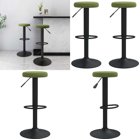 vidaXL Tabourets de bar lot de 2 vert clair velours (1/5)