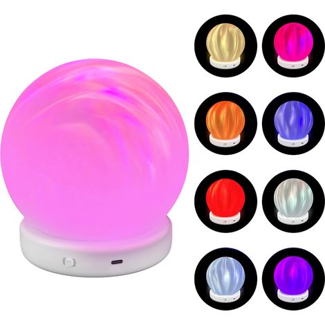 RGB-Nachtlicht, bunte Kugellampe, Stimmungsleuchte für den Nachttisch, dynamisches RGB-Farblicht, Schlafzimmerdekoration, Nachttischlampe zur Förderung des Schlafs, ideales Geschenk für Frauen, Männer (1/5)