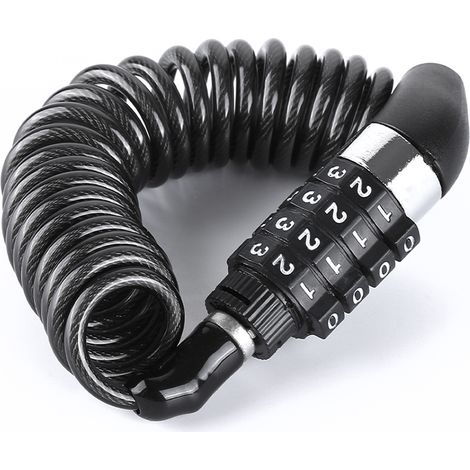 Serrure de casque de moto Portable combinaison serrure de sécurité 150 cm câble antivol pour moto vélo Scooter bagages (1/5)