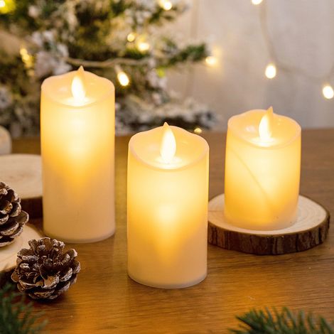 LED-Lichterkette für Weihnachten, Hochzeiten, Geburtstage, Set mit 6 hellen, flackernden Kerzen (glänzende Oberfläche) (1/5)