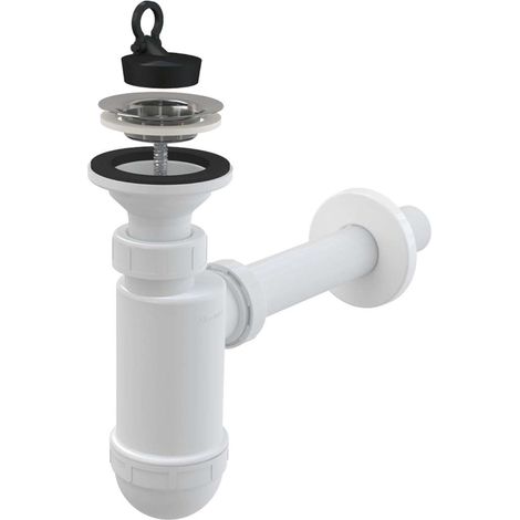 Alcadrain Flaschengeruchverschluss für die Waschbecken DN 32 mit einem Edelstahlgitter DN 63 (1/2)