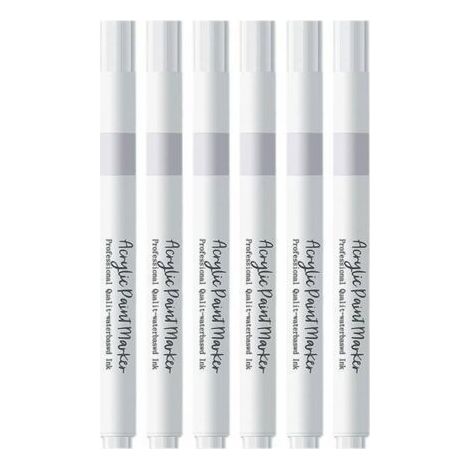 5 Pieces Permanent White Markers, Waterproof and Quick Drying White Pen, Indelible White Marker, for Wood, Plastic, Stone, Glass, Leather, Metal, Canvas (1/4)