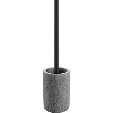 Brosse WC Effet Tissé "Spa" 36cm Gris