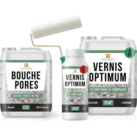 Harmony kit protection - Bouche pores + vernis Optimum - 25 m² Satinée - Harmony Béton