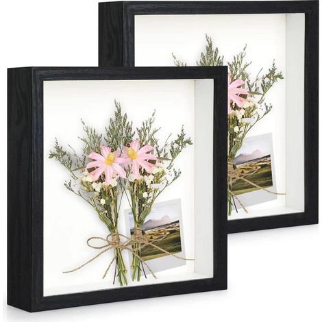 Bilderrahmen 3D tiefer Objektrahmen 23x23cm Schwarz 2er 23x23 cm (1/5)