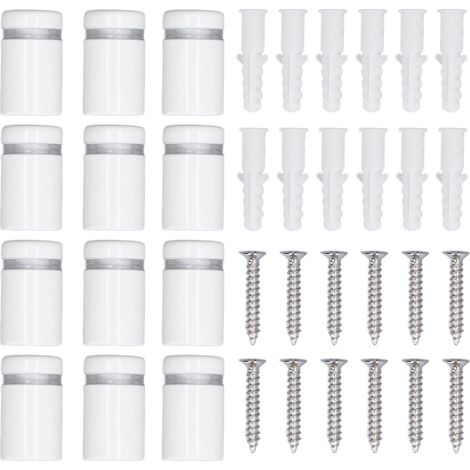 Lot de 12 vis d'écartement en acier inoxydable pour panneaux muraux publicitaires, clous pour acrylique 16 x 25 mm (1/5)