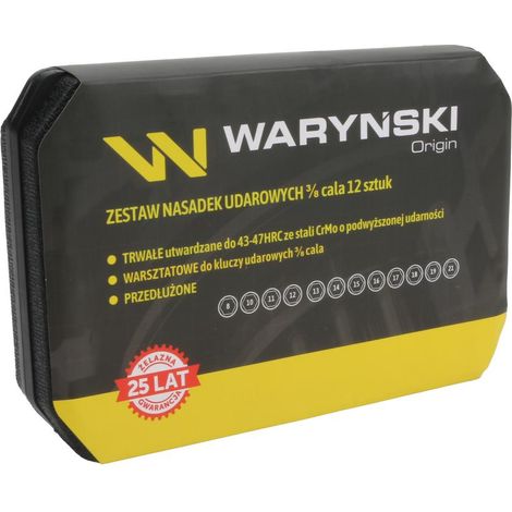 Juego de llaves de impacto sólidas Waryński, 3/8 de pulgada extendidas (1/3)