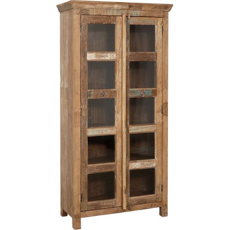 Vitrine en bois massif recyclé avec finition antique (1/5)