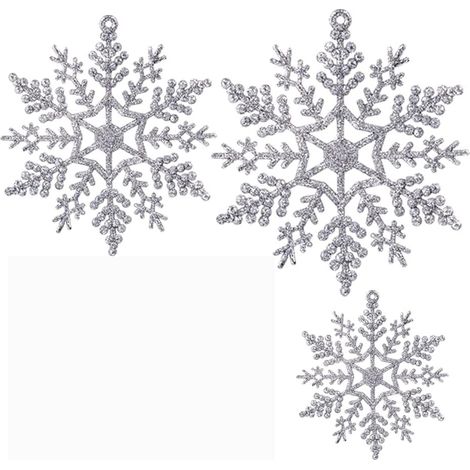 27-teiliges Schneeflocken-Dekorationsset, Schneeflocken-Hängedekorationen, Schneeflocken