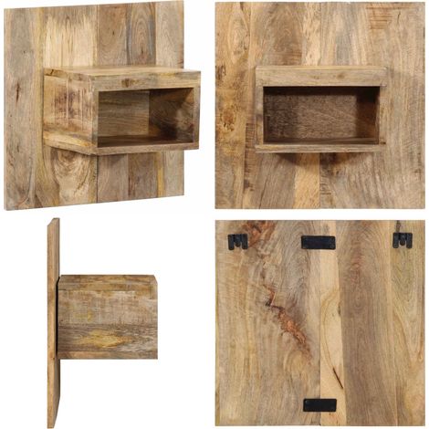 vidaXL Table de chevet 50x27x50 cm bois massif de manguier brut (1/5)