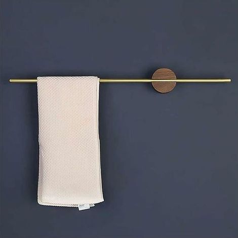 Wandmontierter Handtuchhalter, Badezimmerhandtuchhalter in Walnuss, 40 cm, selbstklebend, Geschirrtuchhalter (1/5)