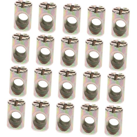 Kit de 20 écrous cylindriques pour meubles avec croix, accessoire (1/5)