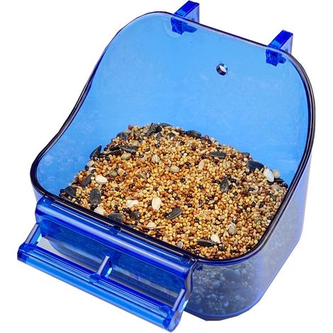 Bain d'oiseaux de style cage - bain d'oiseaux multifonctionnel (bleu)
